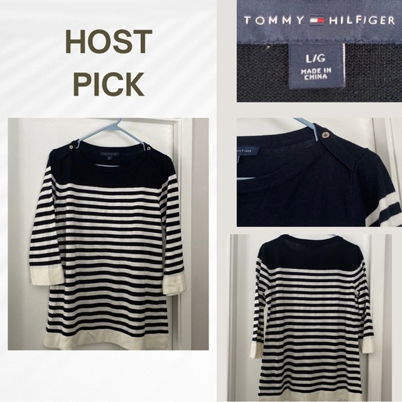 Large Tommy Hilfiger 3/4 sleeve pullover top - Picture 1 of 6